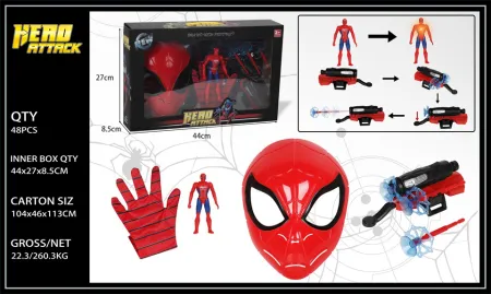 TD28503 avengers: máscara de spider-man con catapulta + guantes + boneco de luces TD28503 avengers: máscara de spider-man con catapulta + guantes + boneco de luces